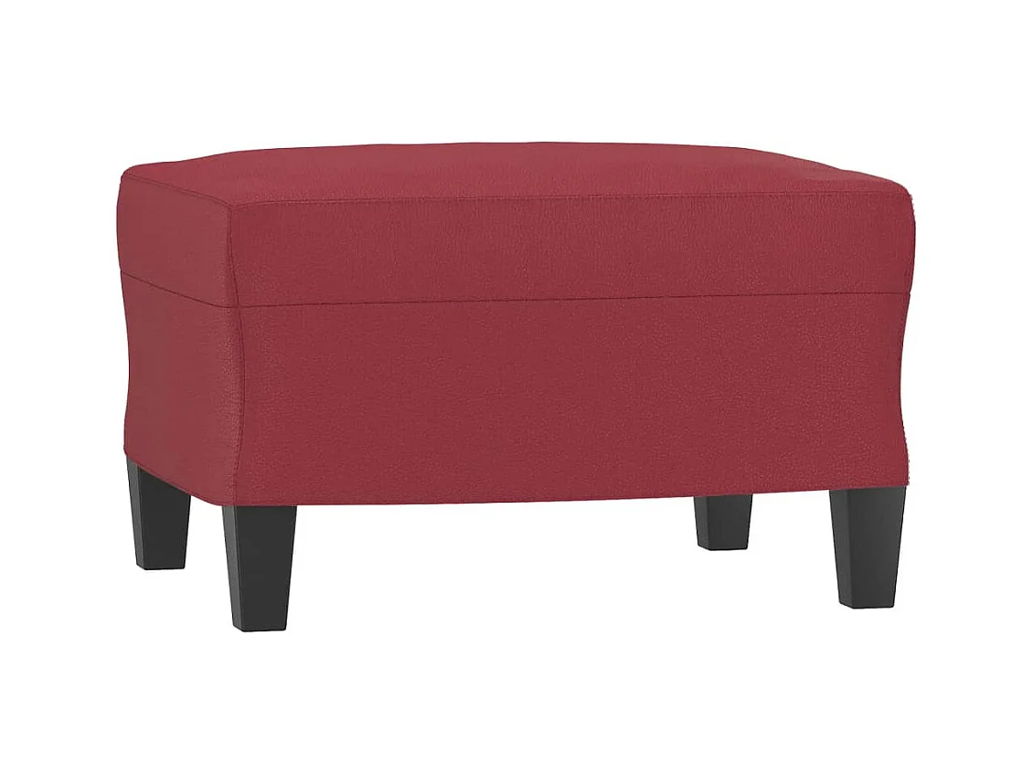 3-Sitzer-Sofa mit Fußstütze Burgunderrot 180 cm Kunstleder