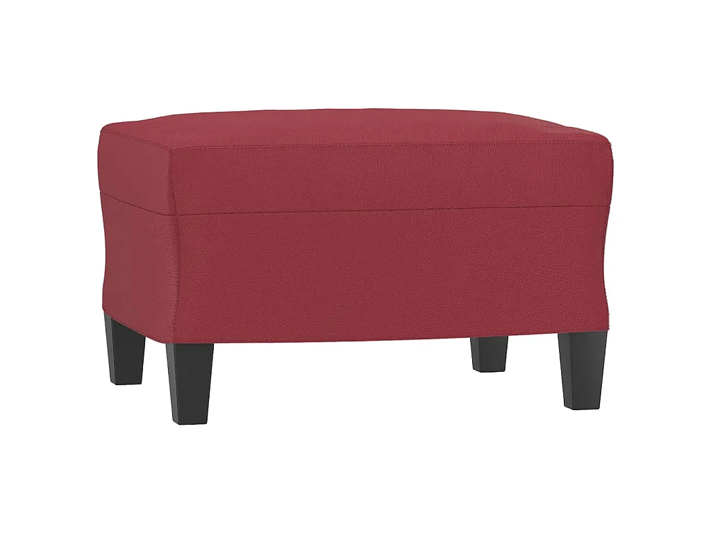 Sofá 3 plazas con reposapiés Rojo burdeos 180 cm Piel sintética