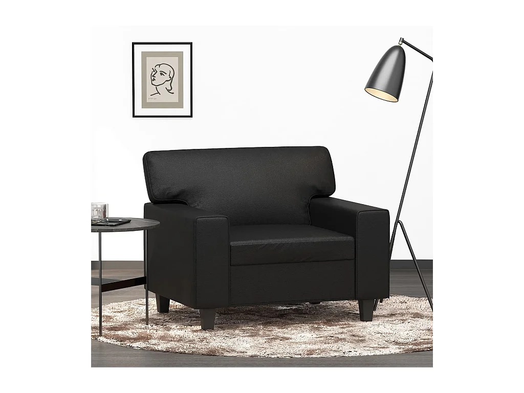Sillón Negro 60 cm Piel Sintética