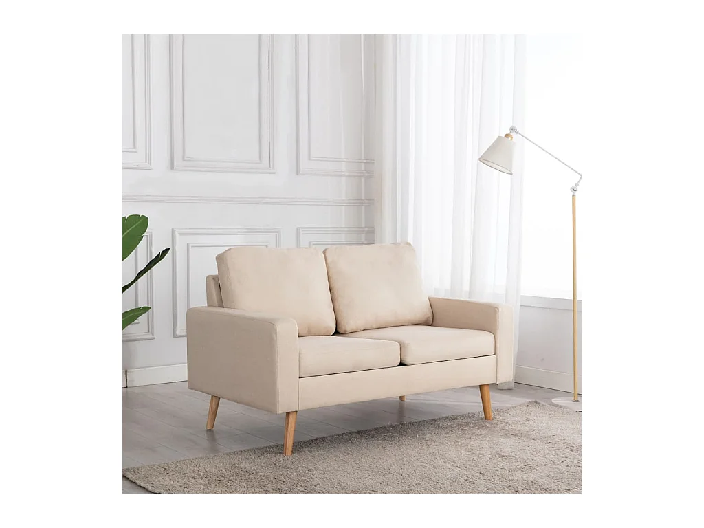 2-zitsbank crème stof