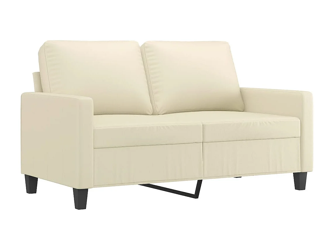 Set di divani 2 pezzi con cuscini in similpelle color crema