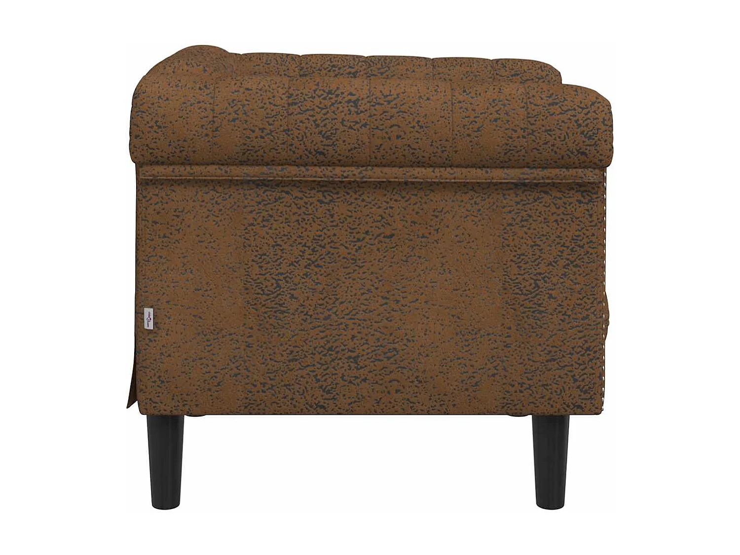 Poltrona in finta pelle scamosciata marrone