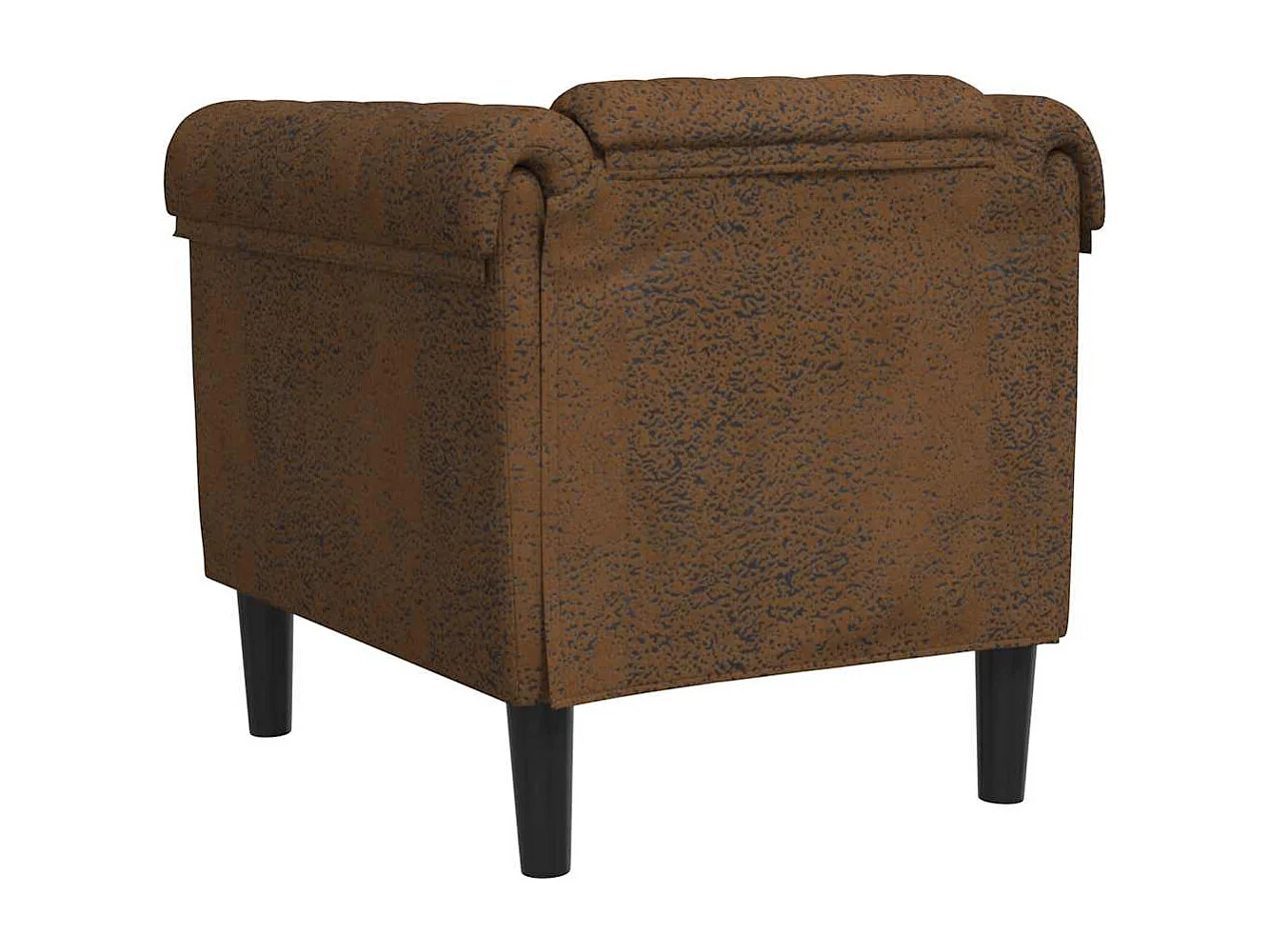 Poltrona in finta pelle scamosciata marrone