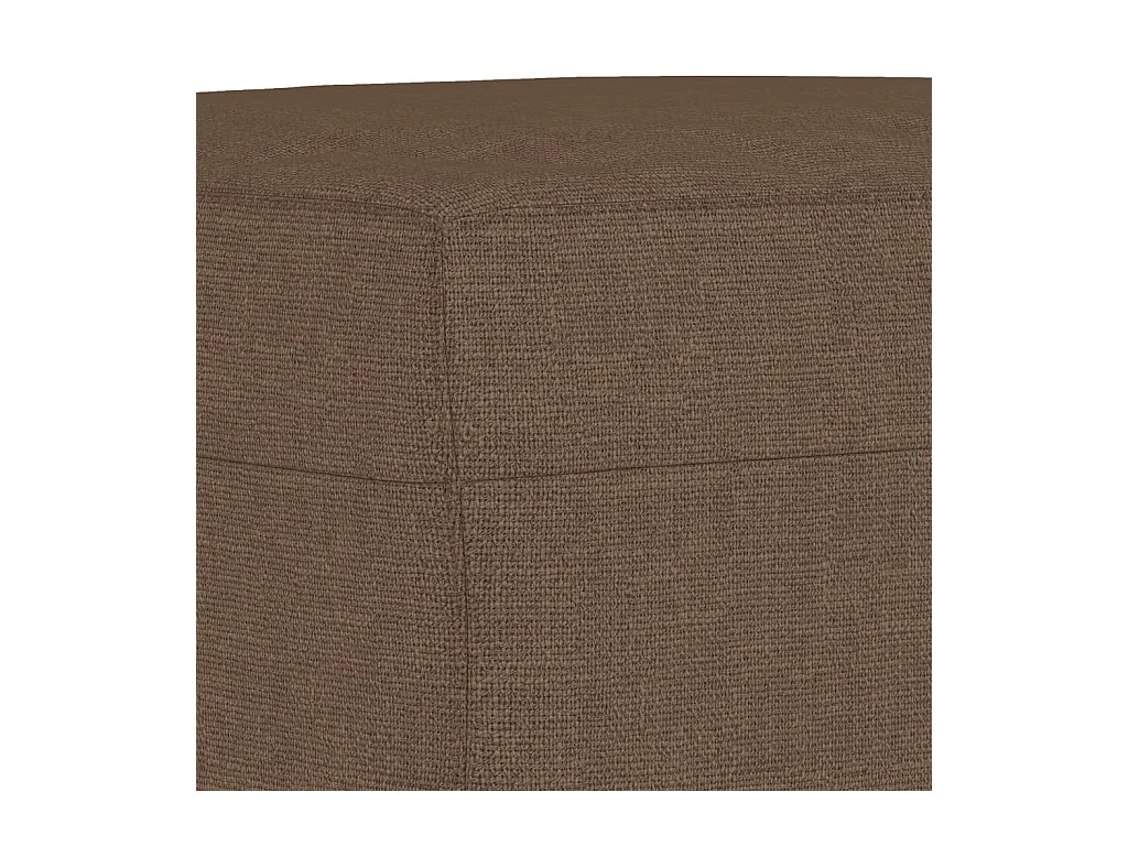 Set di divani 3 pezzi con cuscini in tessuto marrone