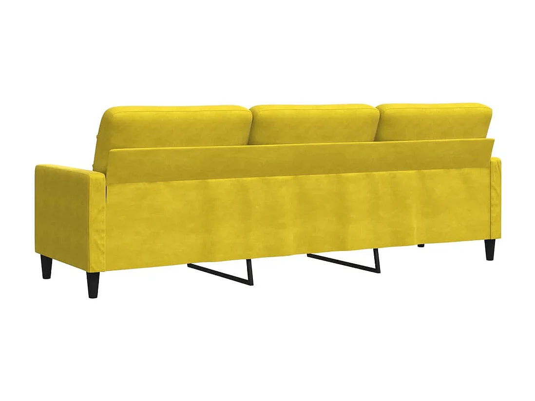 Sofá 3 plazas Amarillo 210 cm Terciopelo