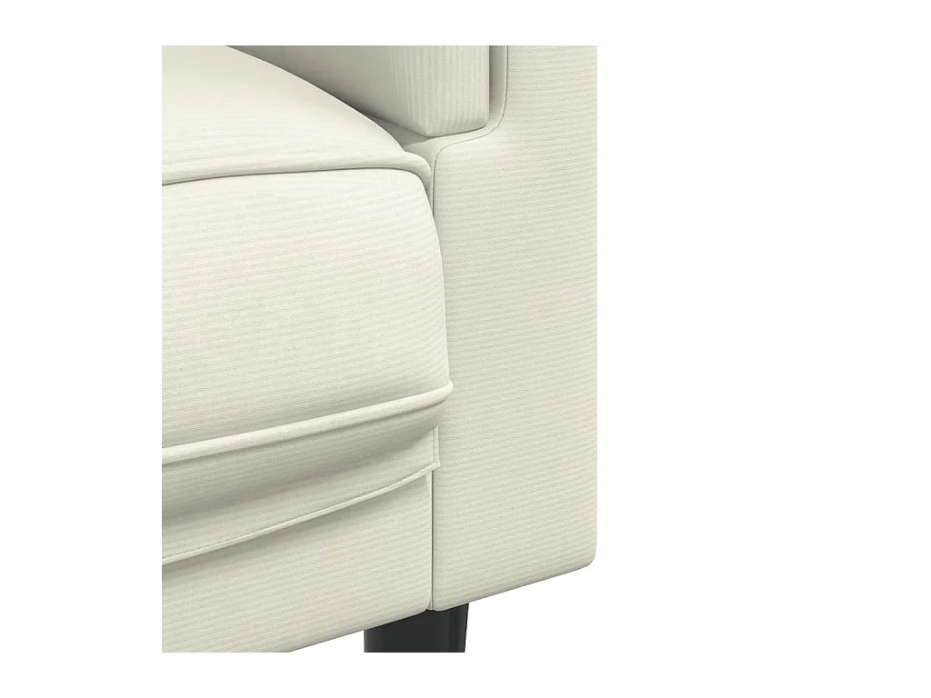 Conjunto de sofá de 3 piezas con cojines de terciopelo color crema