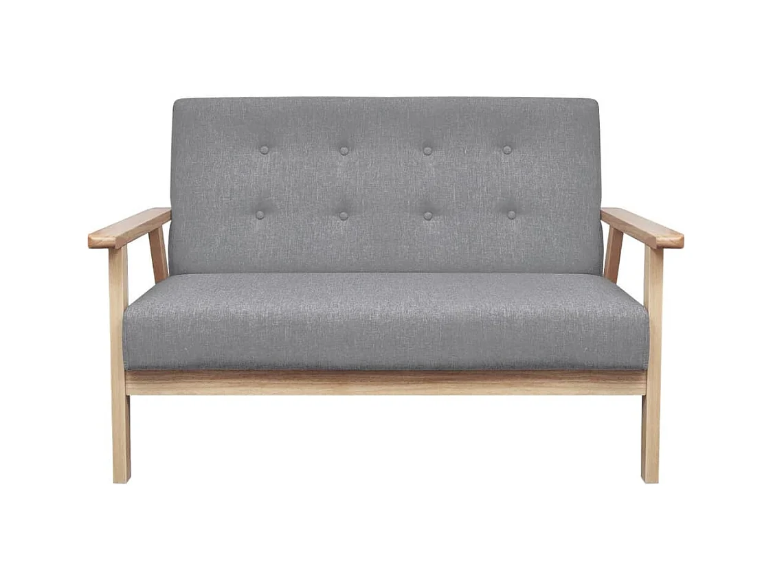 Ensemble de canapés 2 pcs Tissu Gris clair