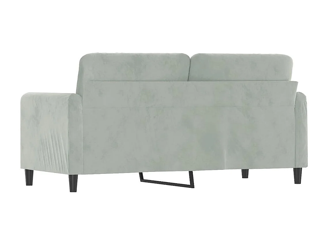 Canapé à 2 places Gris clair 140 cm Velours
