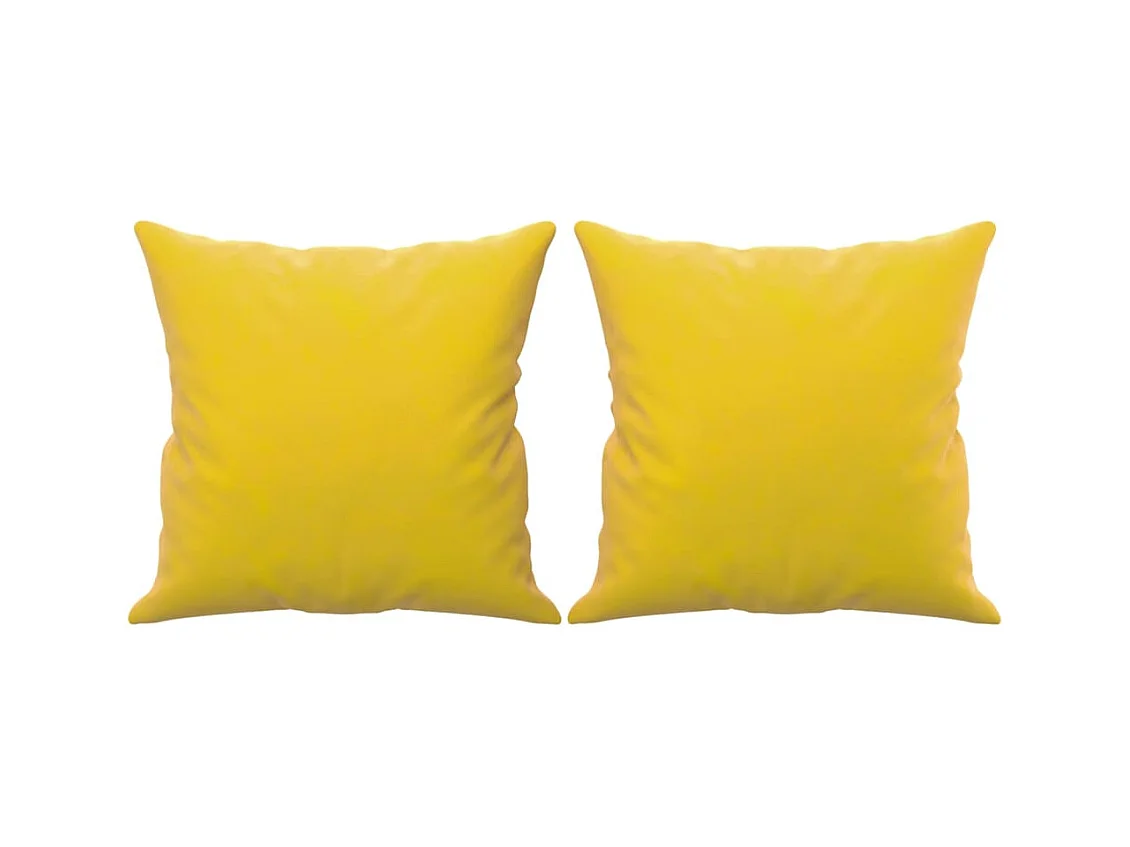 3-Sitzer-Sofa mit Dekokissen gelb 180 cm Samt