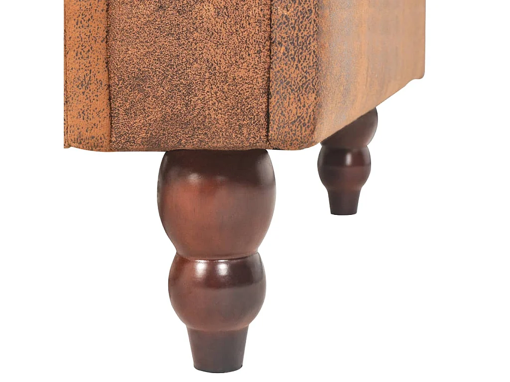 2-Sitzer-Schlafsofa mit Armlehne aus braunem Kunstwildleder