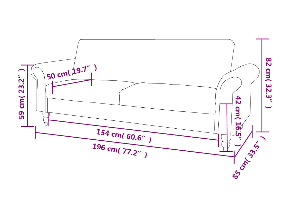 2-Sitzer-Schlafsofa mit Armlehne aus braunem Kunstwildleder