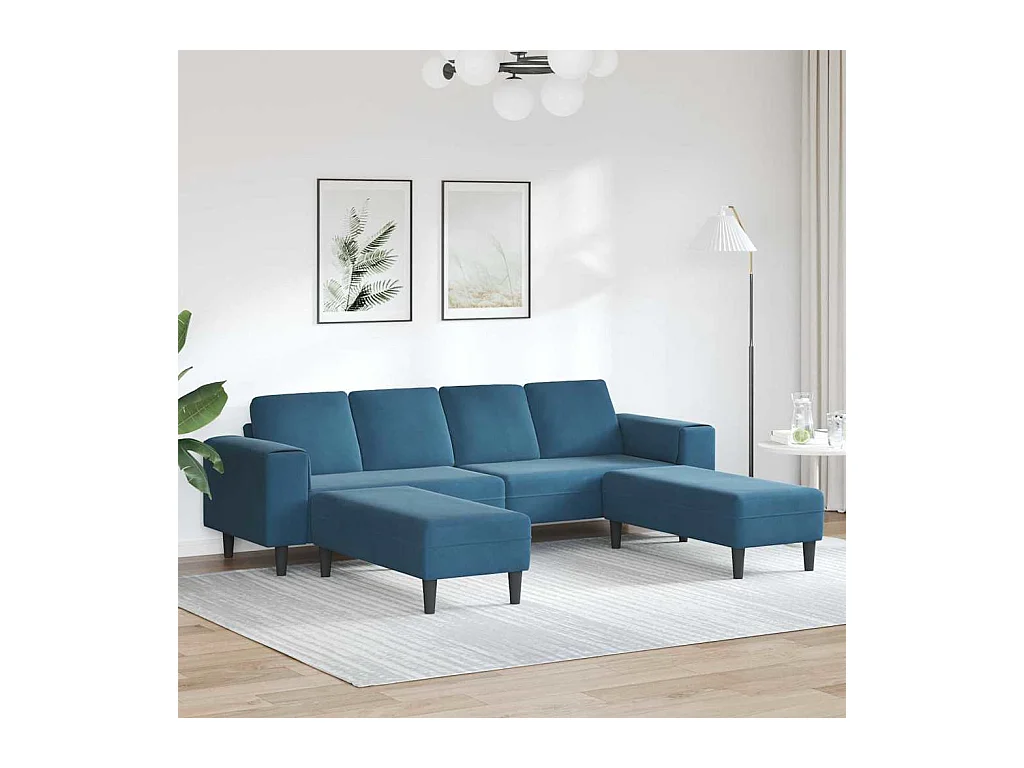 Ensemble de Canapés 3 pcs Bleu Velours
