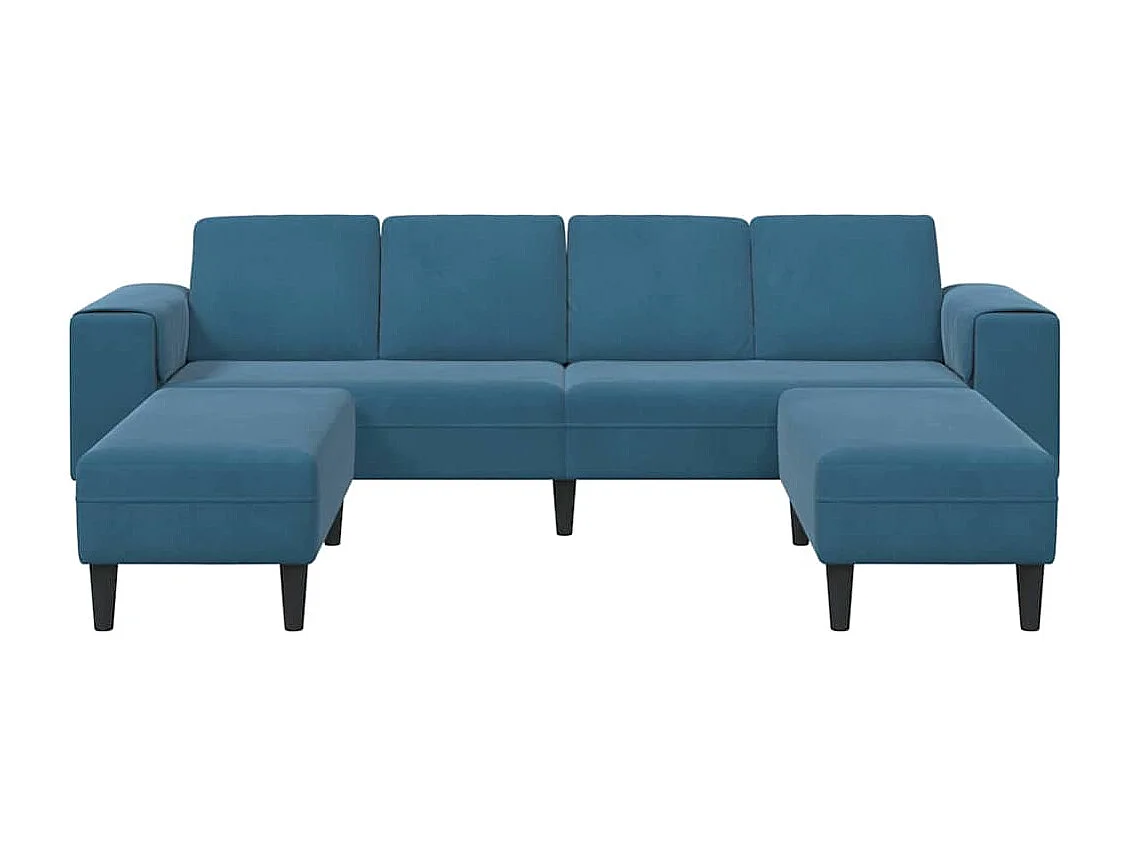 3-delige blauwe fluwelen bankset