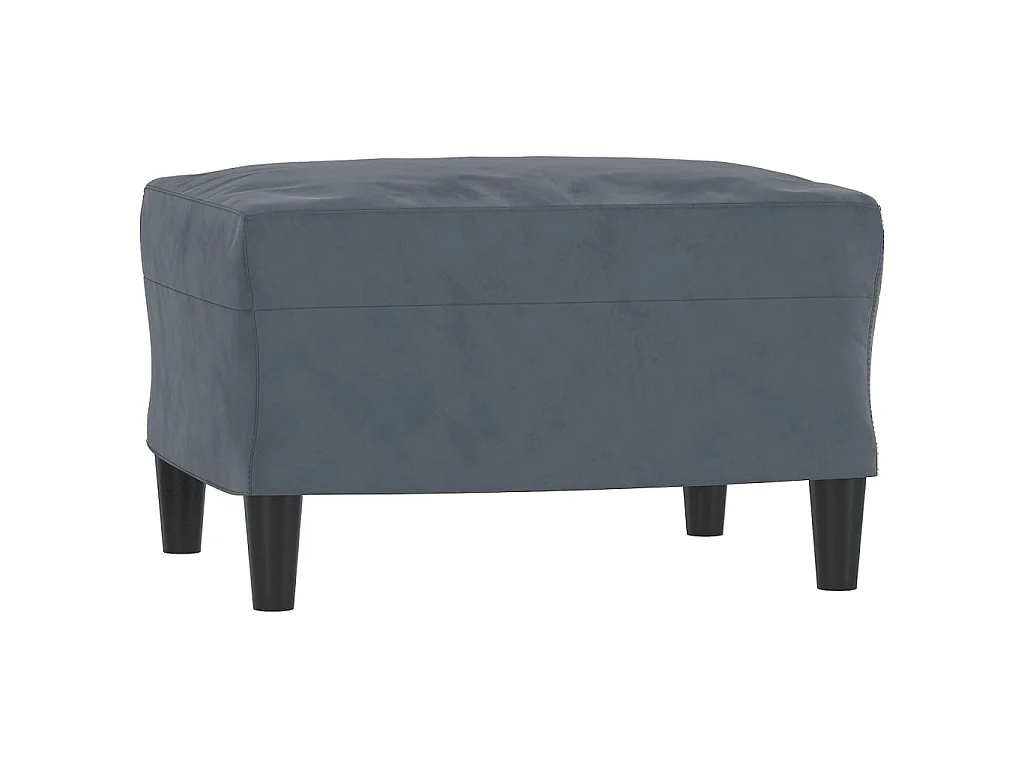 Fauteuil avec repose-pied Gris foncé 60 cm Velours