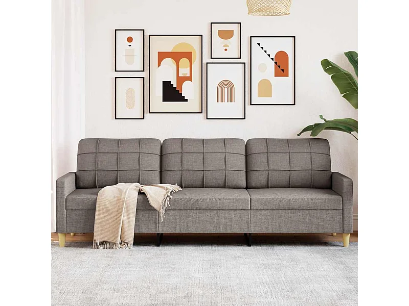 Sofá 3 plazas Taupe 210 cm Tela