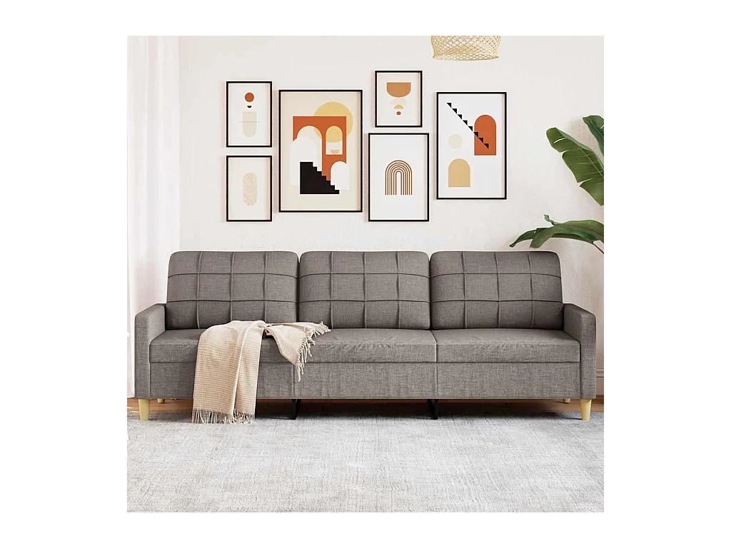 Sofá 3 plazas Taupe 210 cm Tela