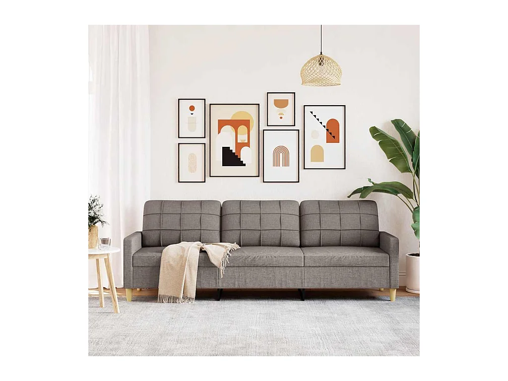 Sofá 3 plazas Taupe 210 cm Tela