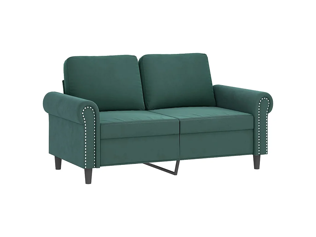 Ensemble de canapés 2 pcs avec coussins Vert foncé Velours