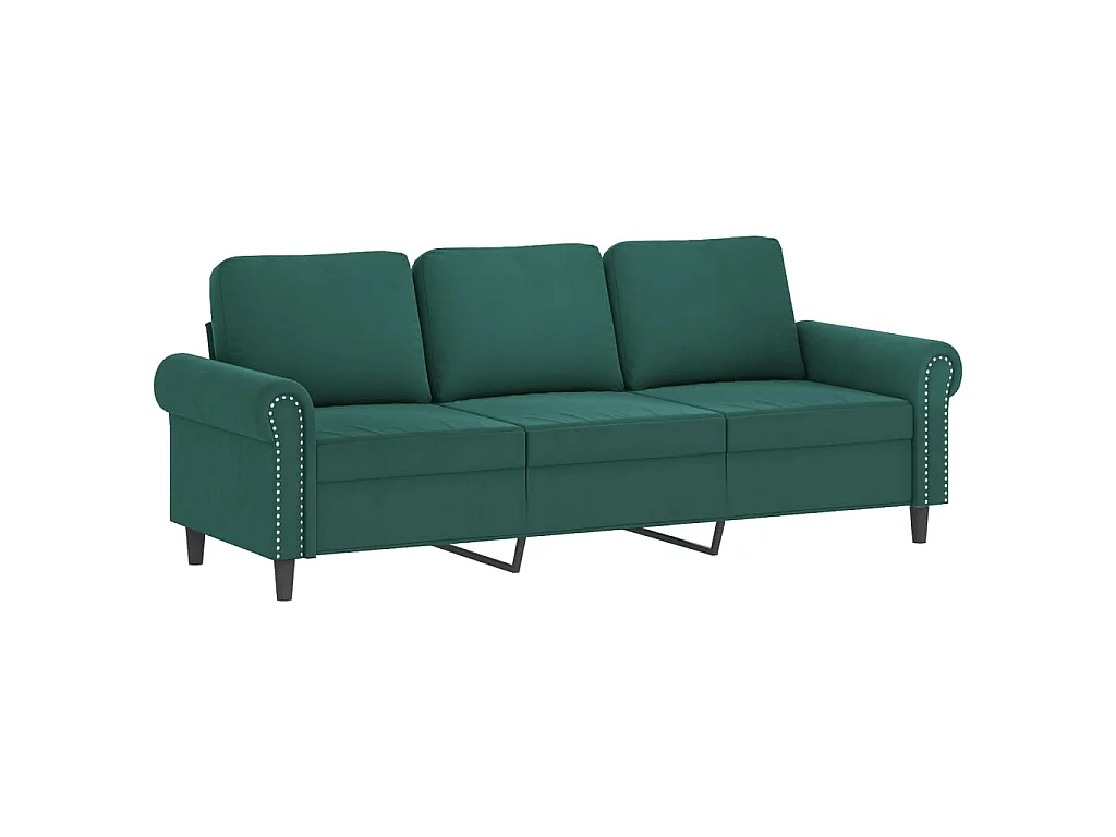 Ensemble de canapés 2 pcs avec coussins Vert foncé Velours