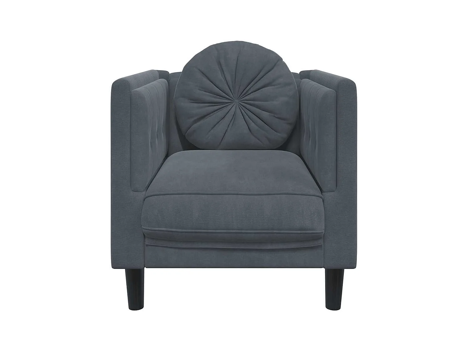 Fauteuil met donkergrijs fluwelen kussen