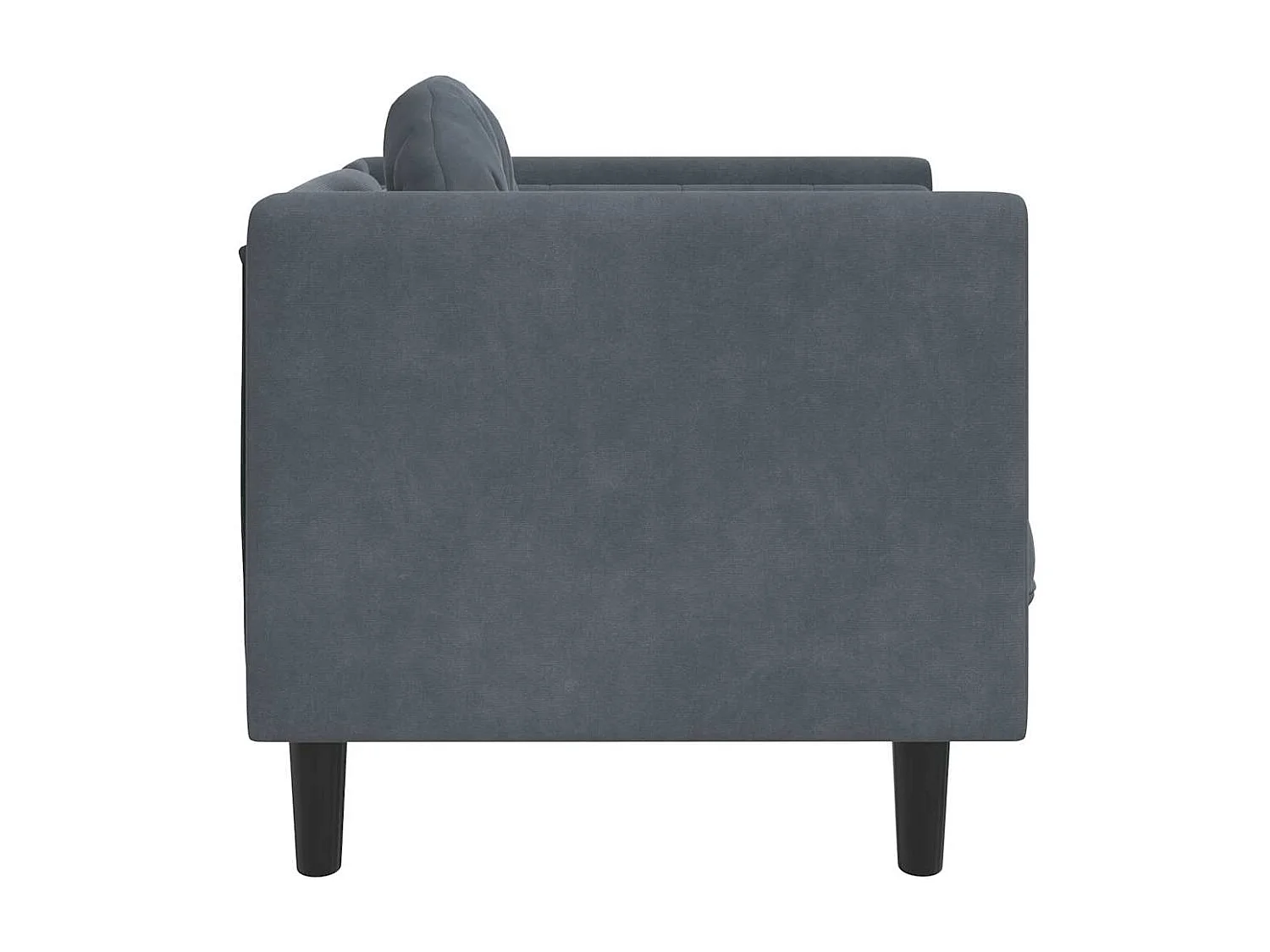 Sillón con cojín de terciopelo gris oscuro