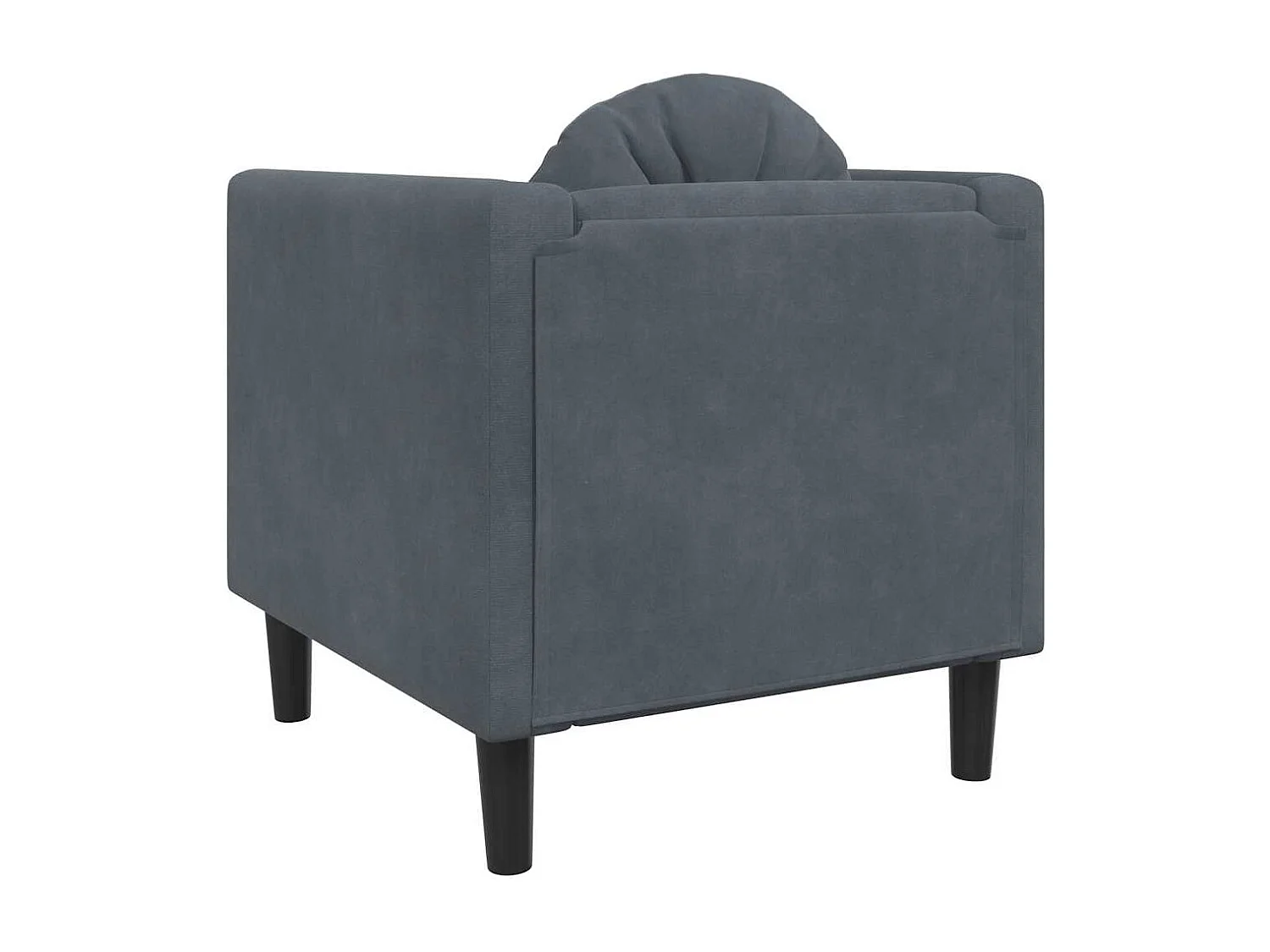 Sillón con cojín de terciopelo gris oscuro