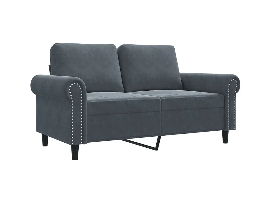 Sofá 2 plazas Gris oscuro 120 cm Terciopelo