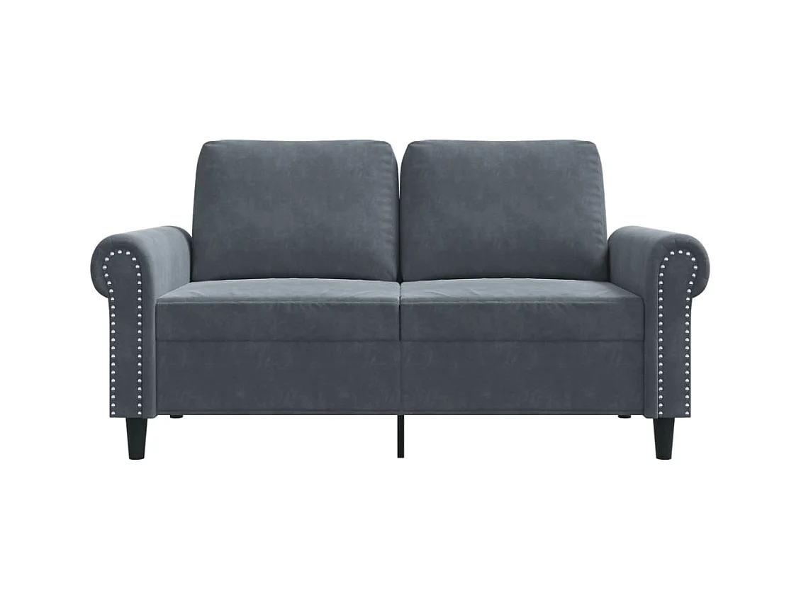 Sofá 2 plazas Gris oscuro 120 cm Terciopelo