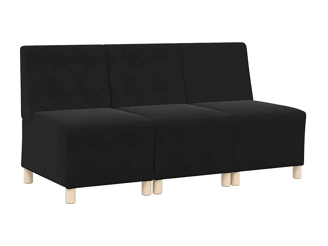 Modulaire bank zonder armleuningen 3 stuks zwart