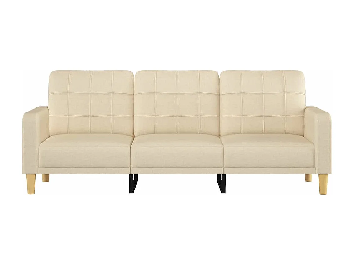 Divano 3 posti Crema 180 cm Tessuto