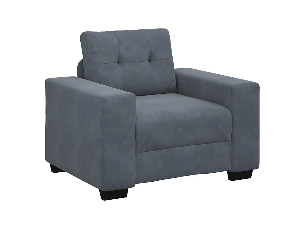 Fauteuil gris foncé 60 cm velours