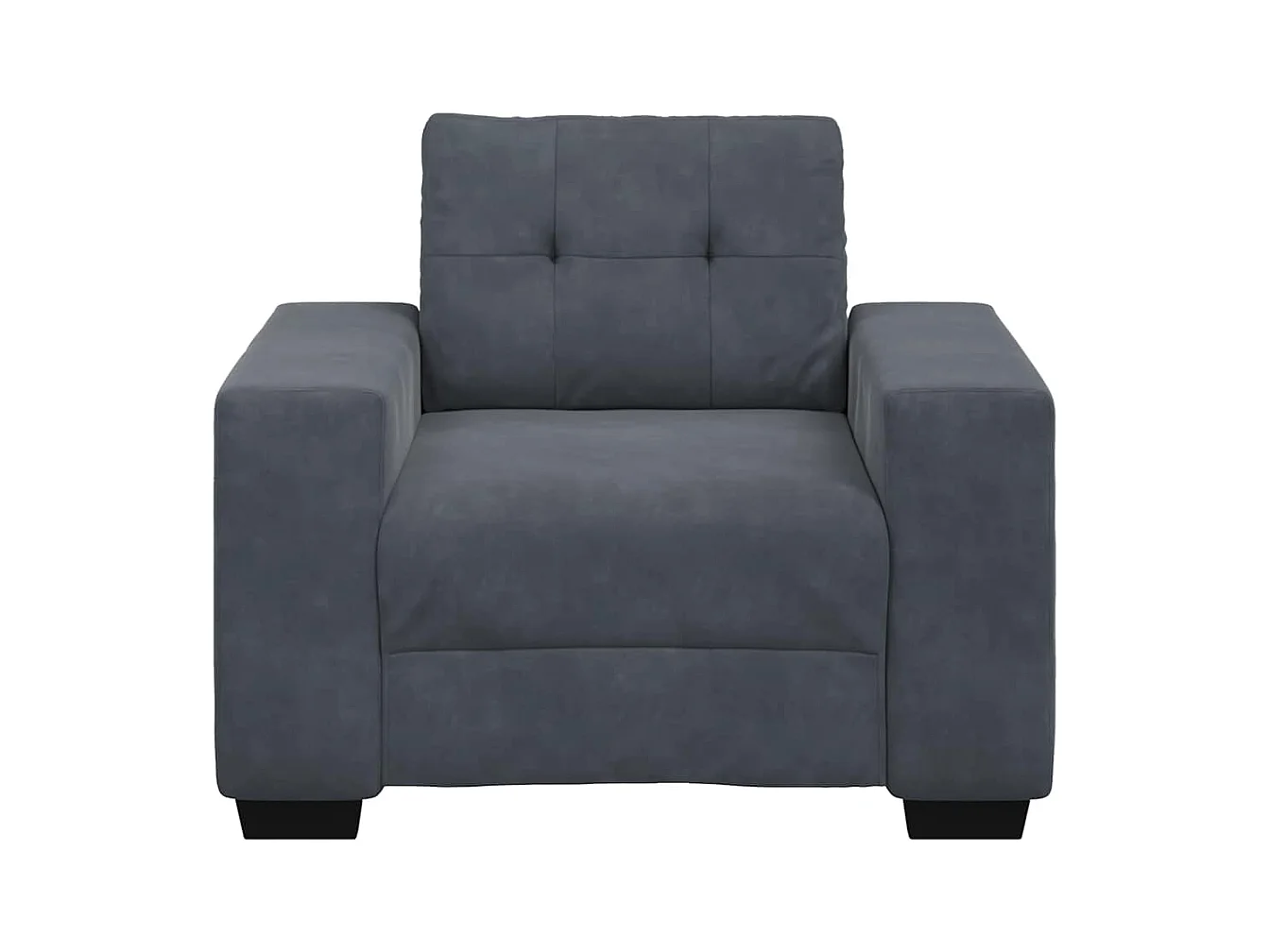Fauteuil gris foncé 60 cm velours