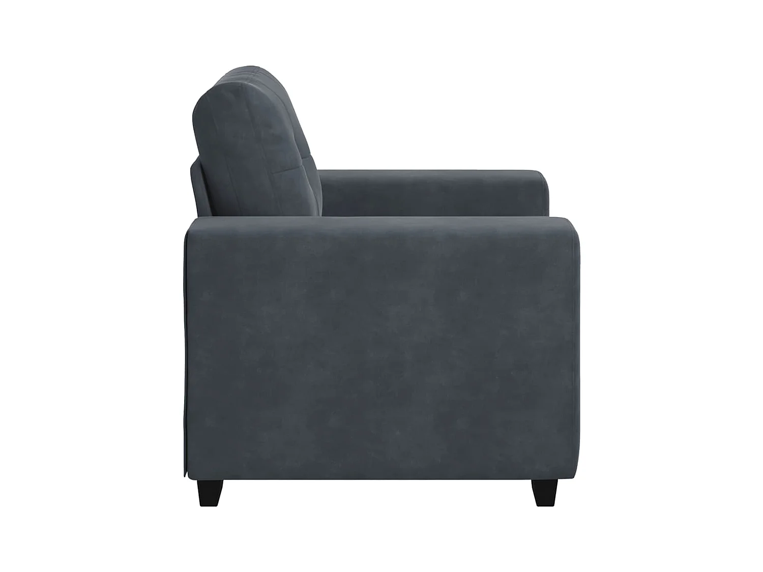 Fauteuil gris foncé 60 cm velours