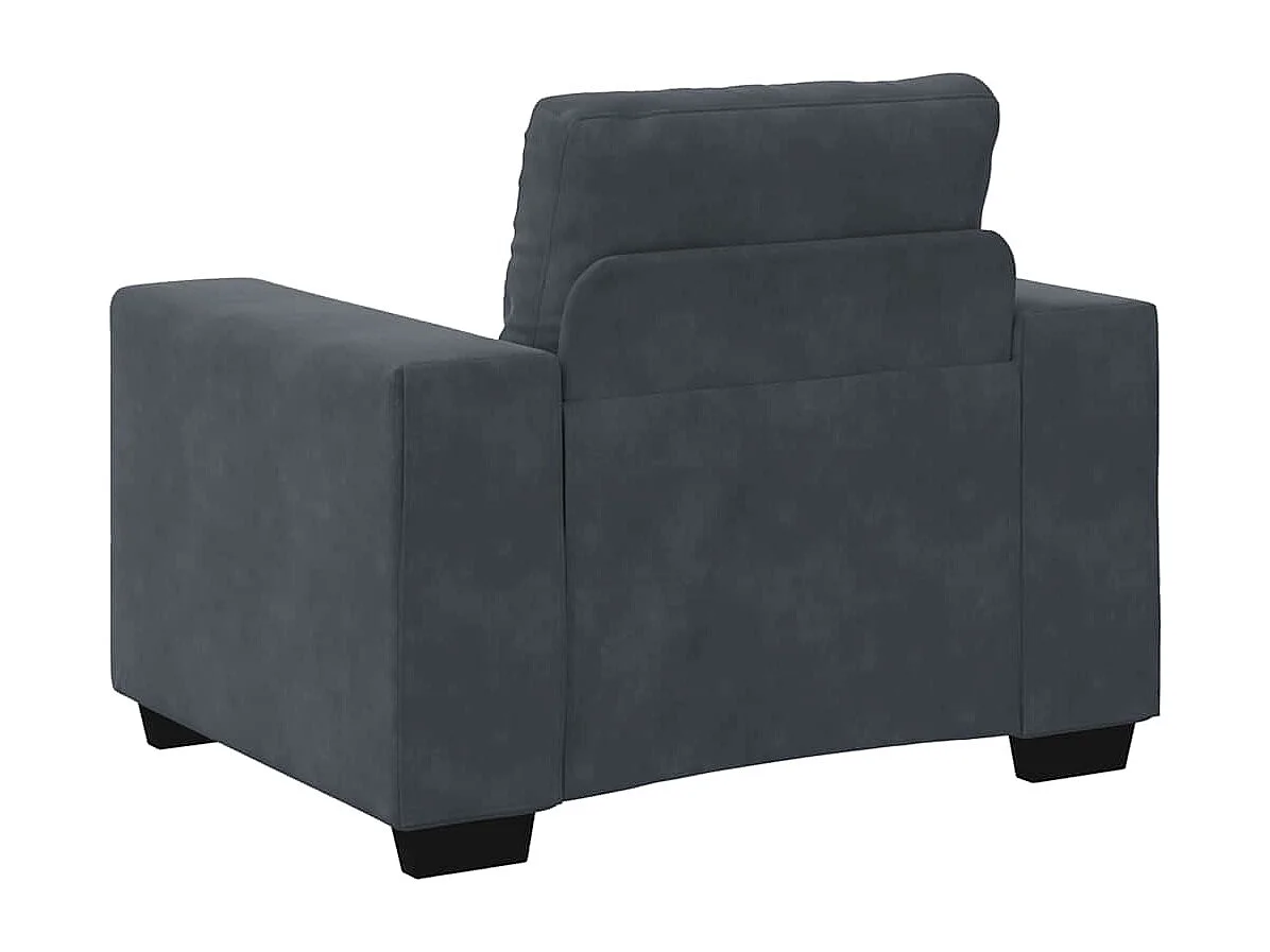 Fauteuil gris foncé 60 cm velours