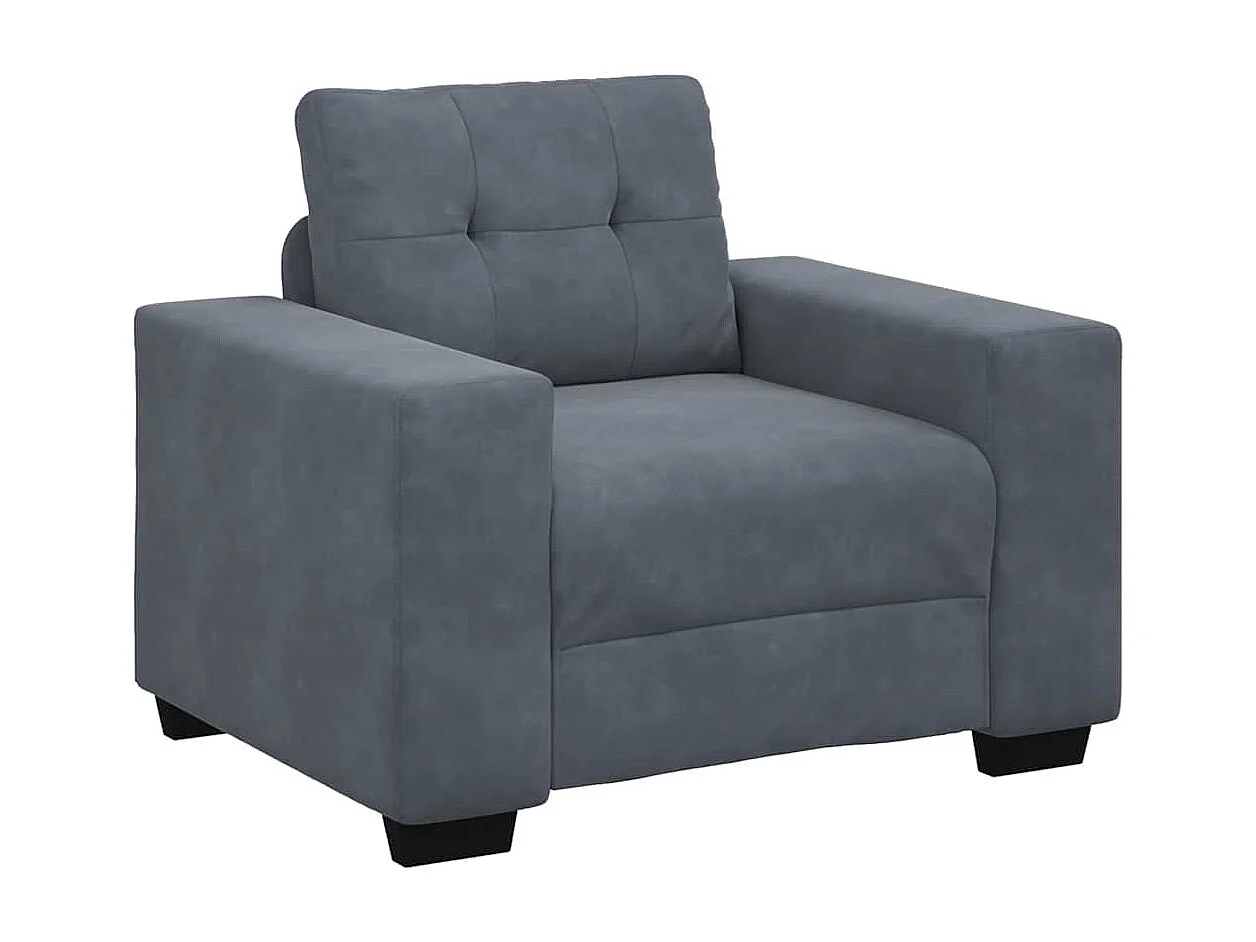 Fauteuil gris foncé 60 cm velours