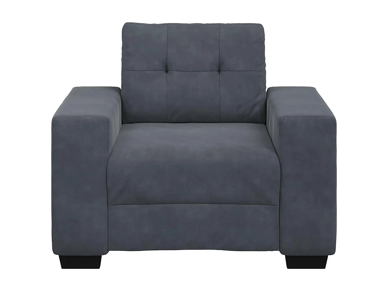 Fauteuil gris foncé 60 cm velours