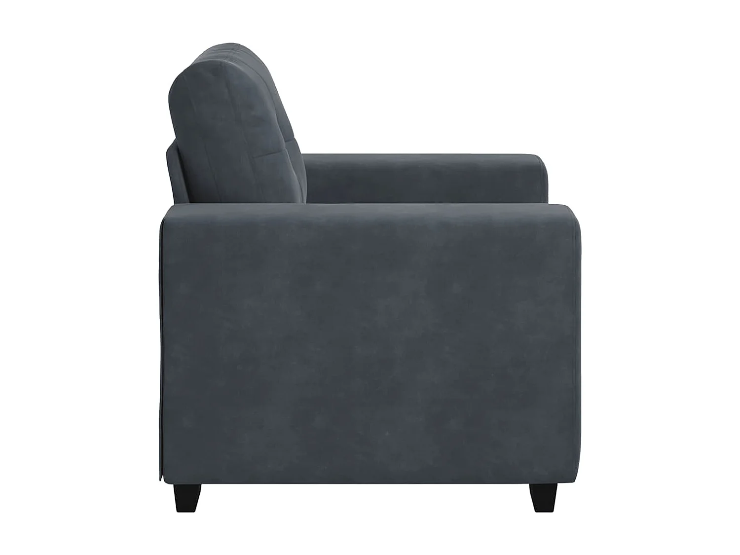 Fauteuil gris foncé 60 cm velours