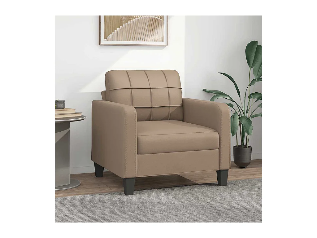 Cappuccino fauteuil 60 cm Kunstleer