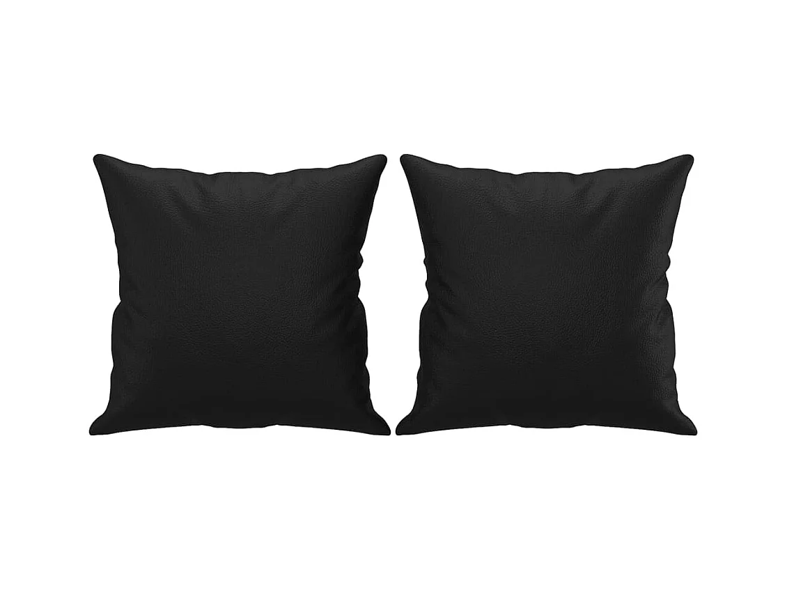 Sofá de 2 plazas con cojines decorativos negro 140cm piel sintética