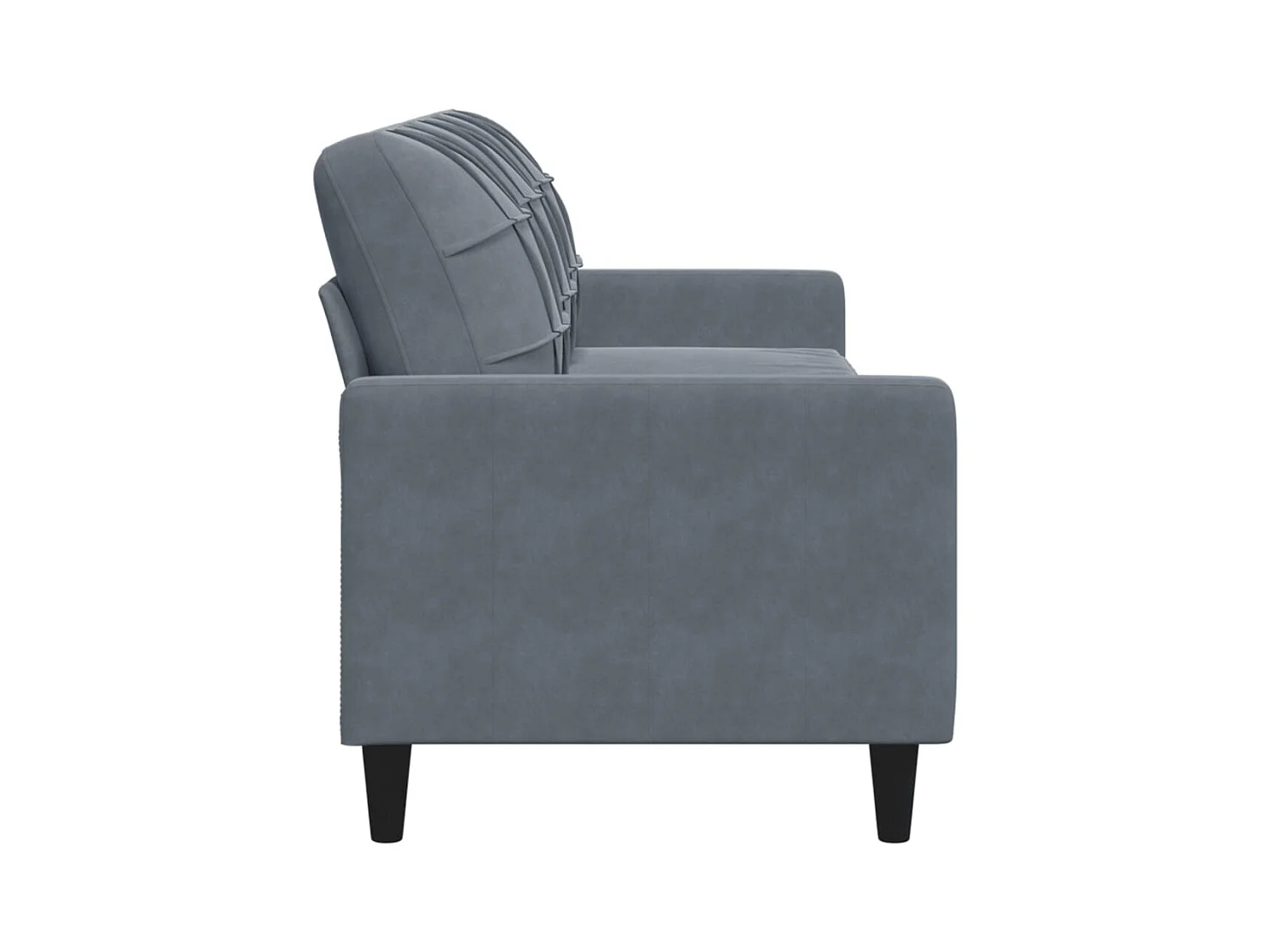 Divano 3 posti Grigio scuro 210 cm Velluto