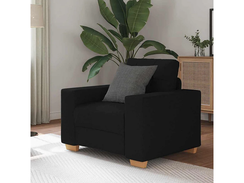 Zwarte fauteuil 60 cm stof