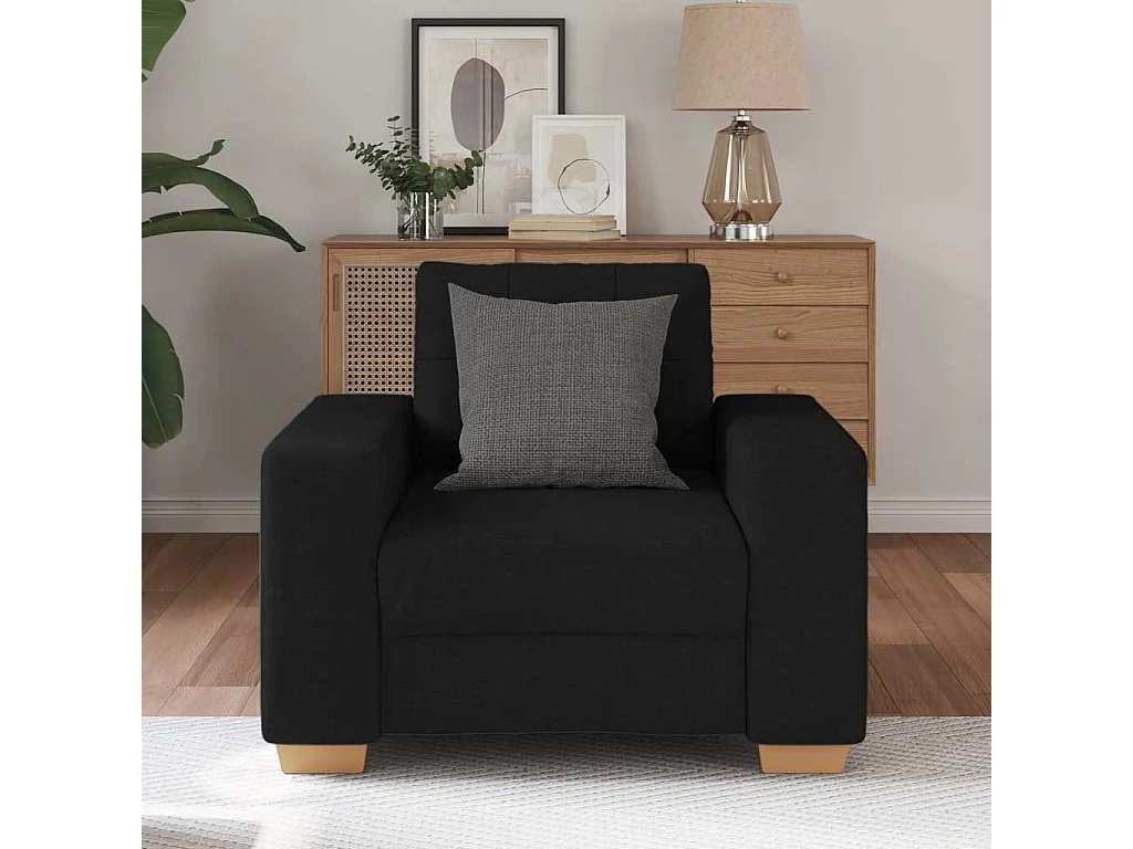 Zwarte fauteuil 60 cm stof