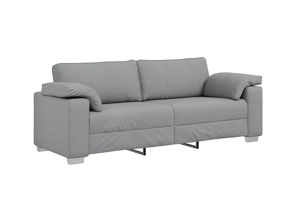Divano con cuscino Tessuto grigio chiaro 219 x 77 x 82 cm