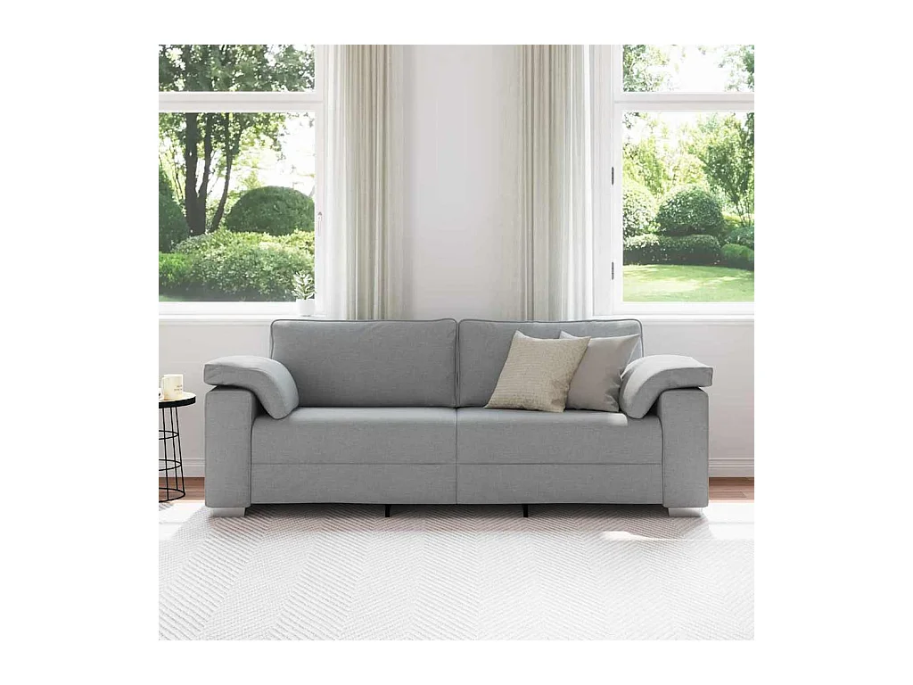 Divano con cuscino Tessuto grigio chiaro 219 x 77 x 82 cm