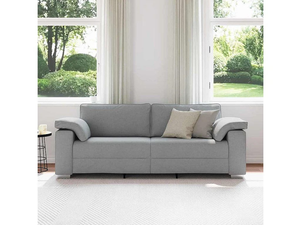 Bank met kussen Lichtgrijs 219 x 77 x 82 cm stof