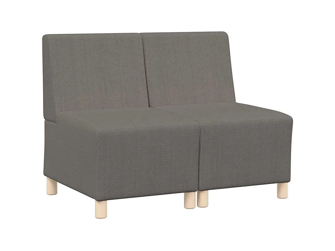 Divano componibile senza braccioli 2 pezzi grigio chiaro