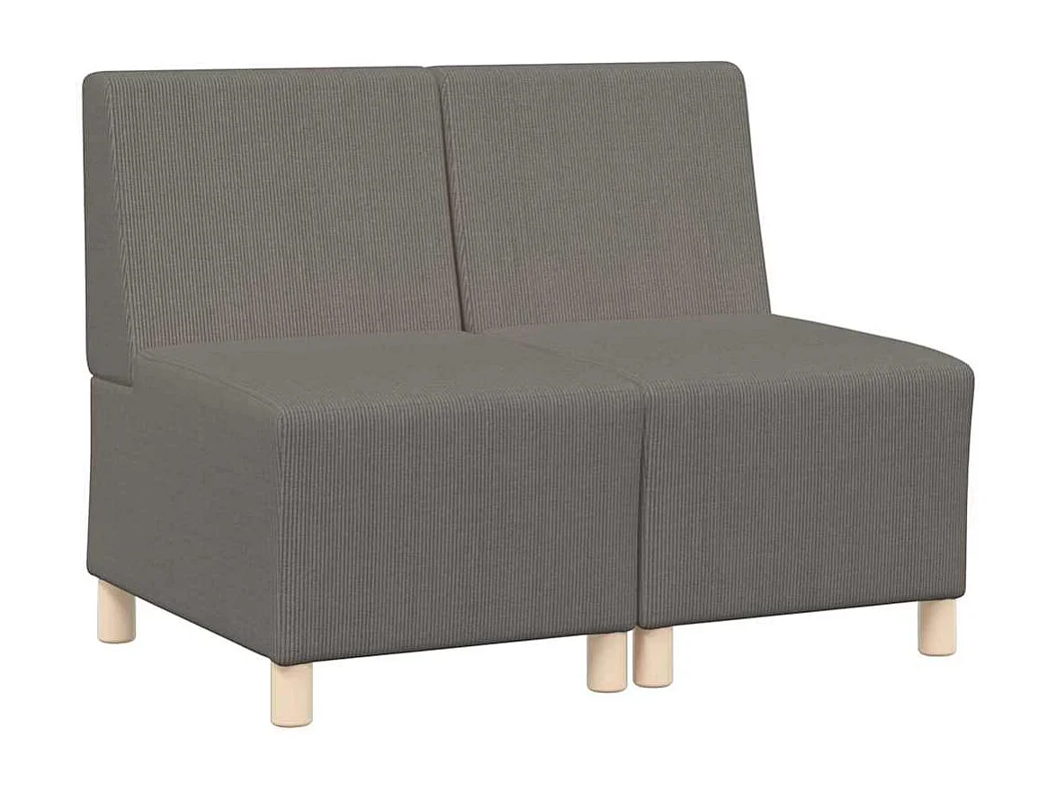 Modulaire bank zonder armleuningen 2 stuks lichtgrijs