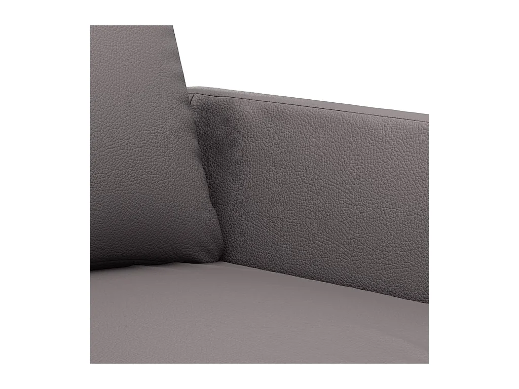 Conjunto de sofá de 2 piezas con cojines de piel sintética gris