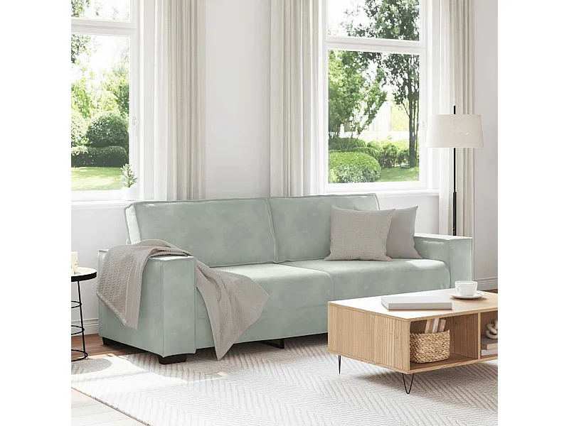 Canapé à 3 places Gris clair 180 cm Velours