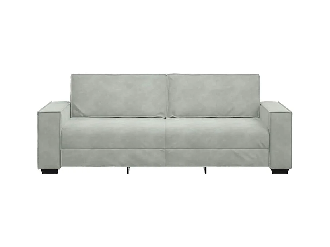 Divano 3 posti Grigio chiaro 180 cm Velluto